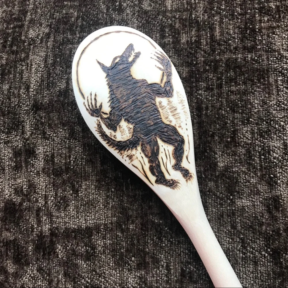 Warewolf Artisan burned wooden spoon hand crafted